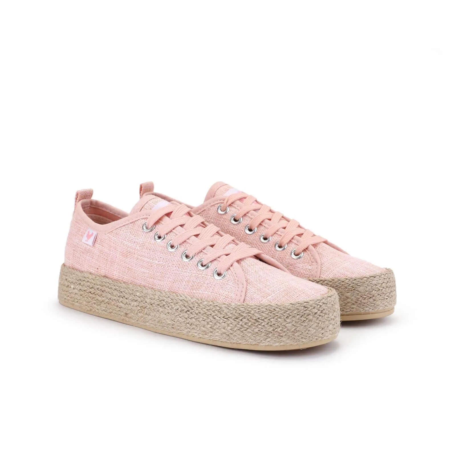 Pitas linen lace-up espadrille trainers