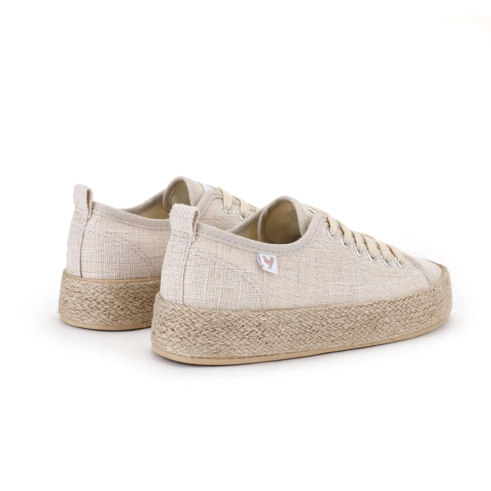 Pitas linen lace-up espadrille trainers