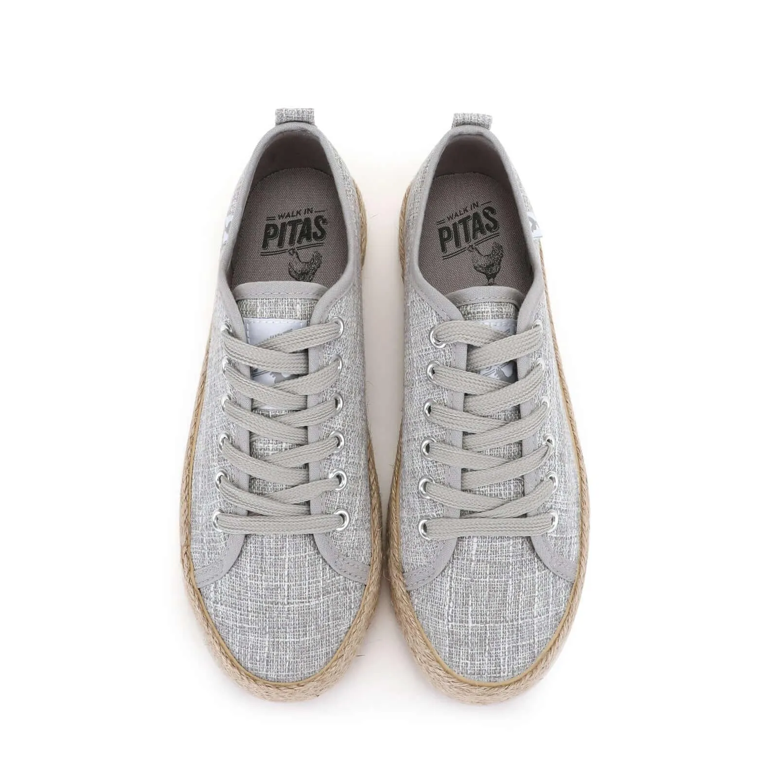 Pitas linen lace-up espadrille trainers