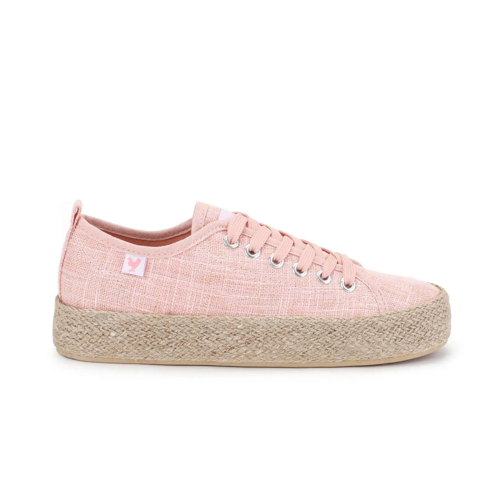 Pitas linen lace-up espadrille trainers