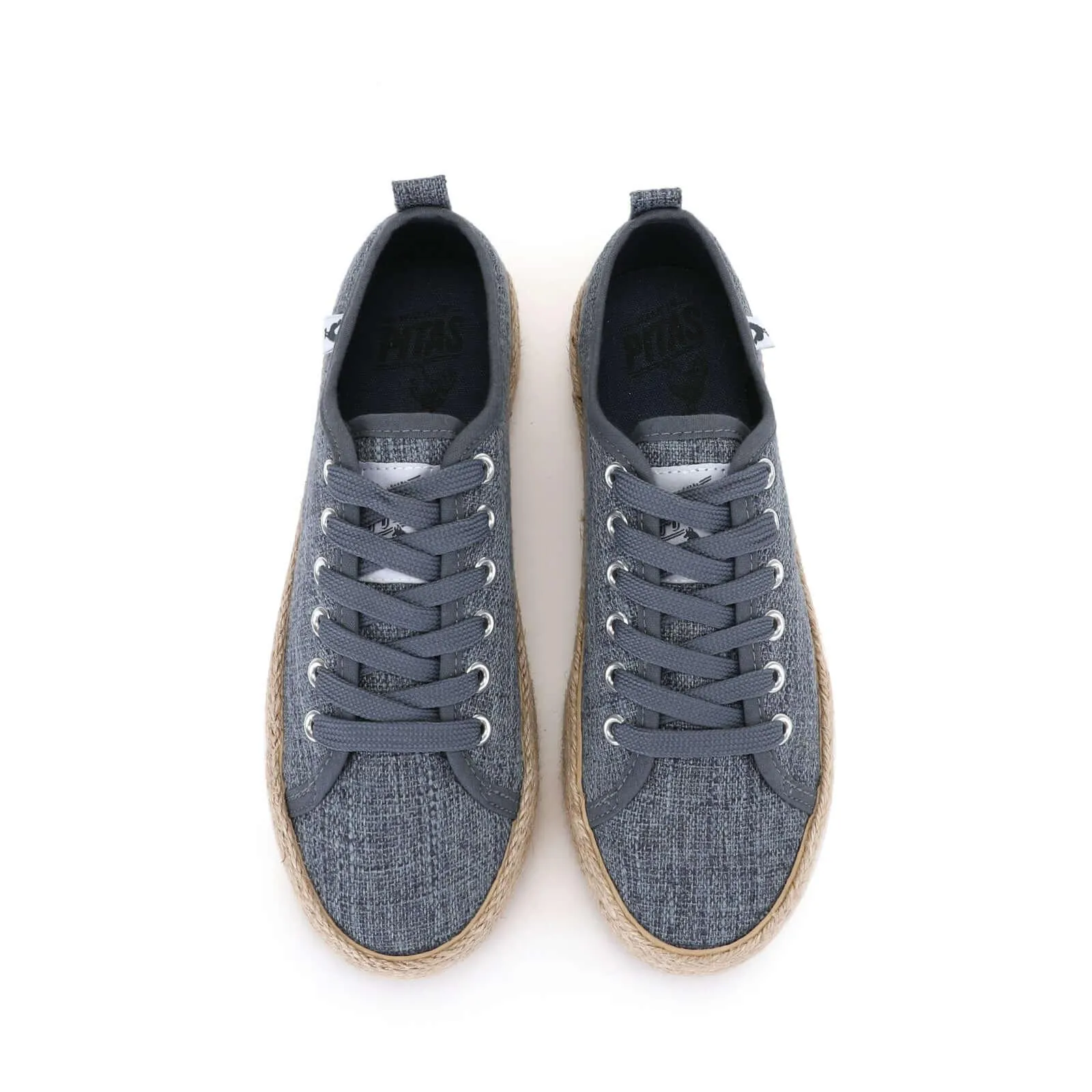 Pitas linen lace-up espadrille trainers