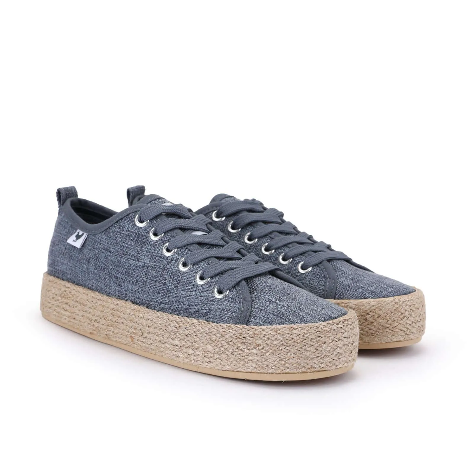 Pitas linen lace-up espadrille trainers