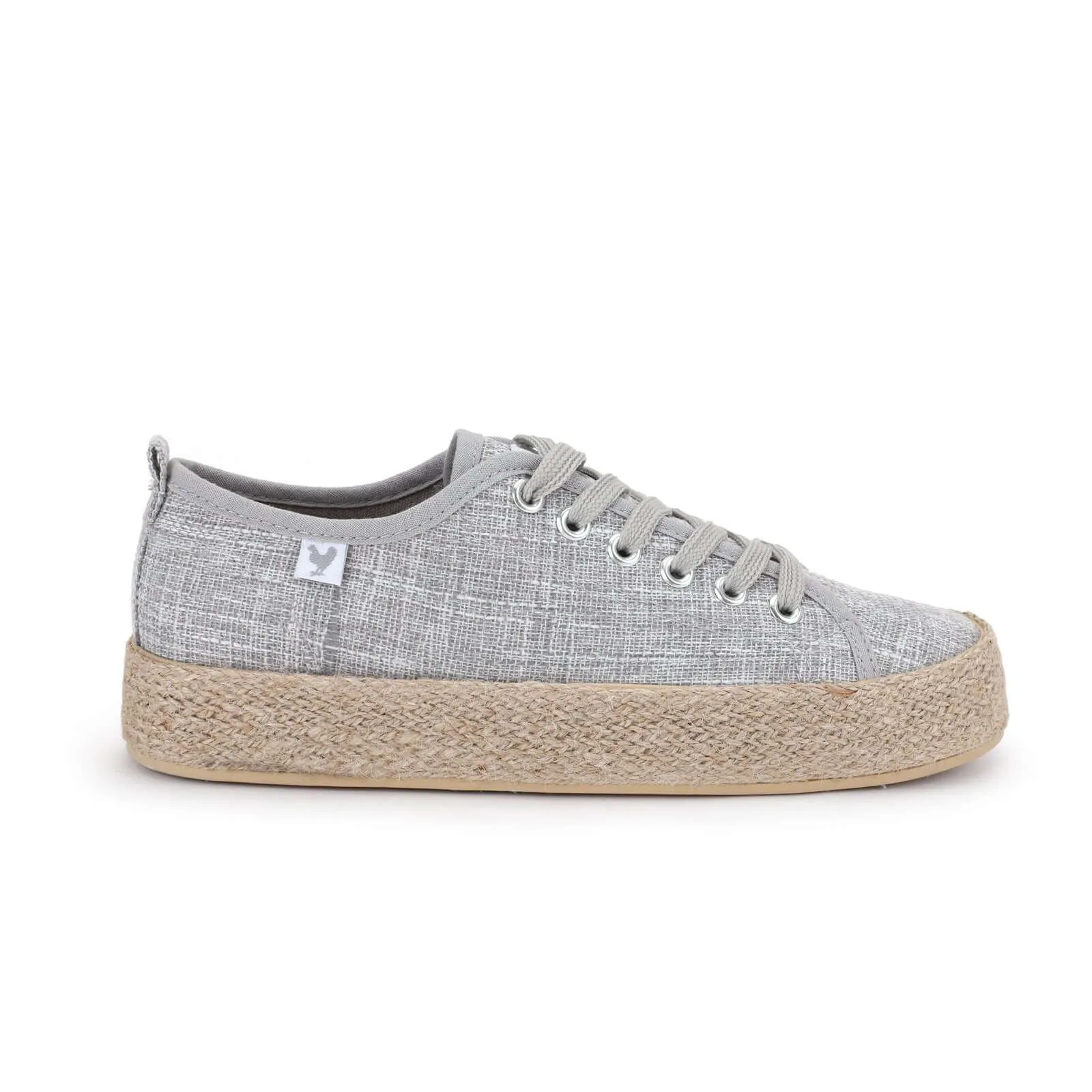 Pitas linen lace-up espadrille trainers