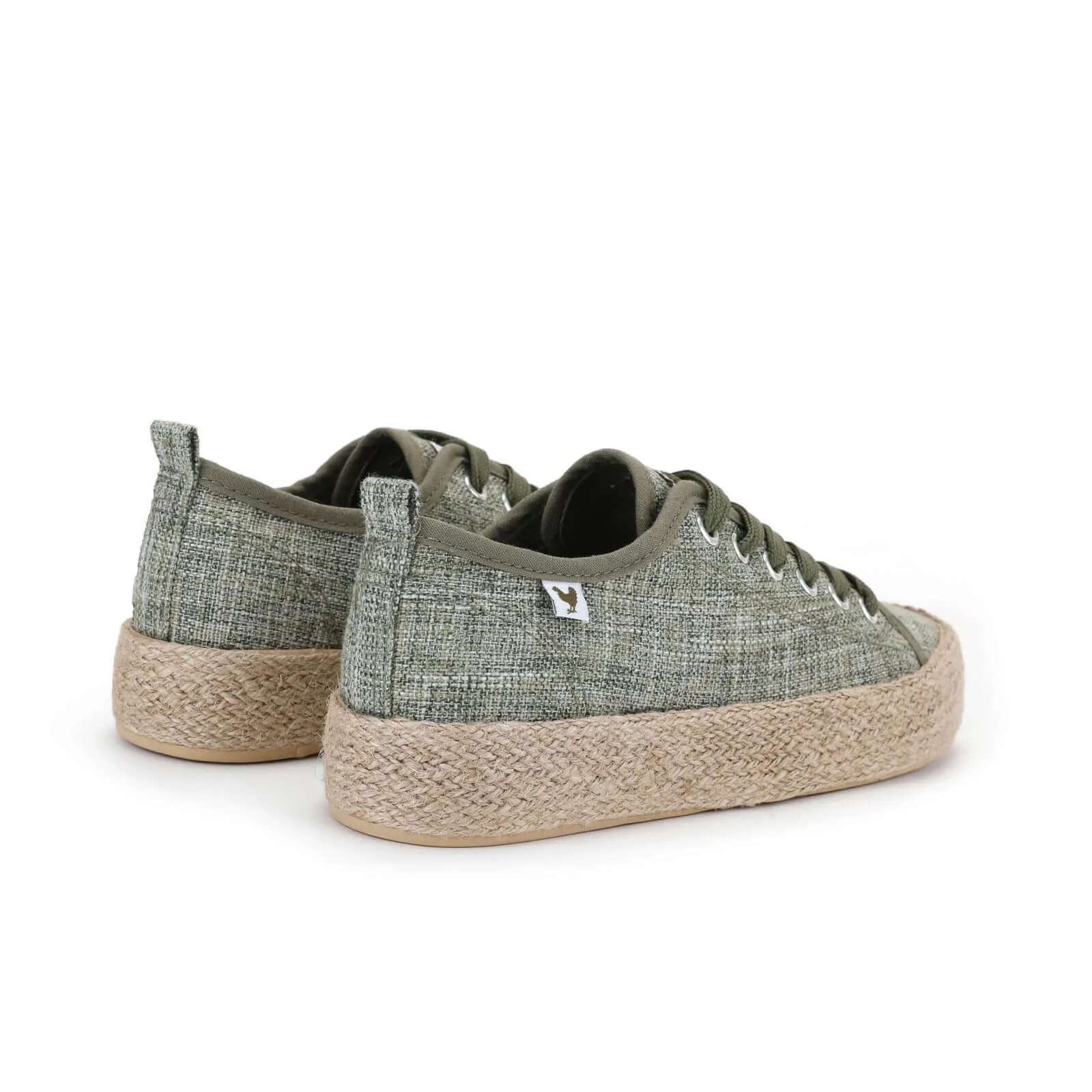 Pitas linen lace-up espadrille trainers
