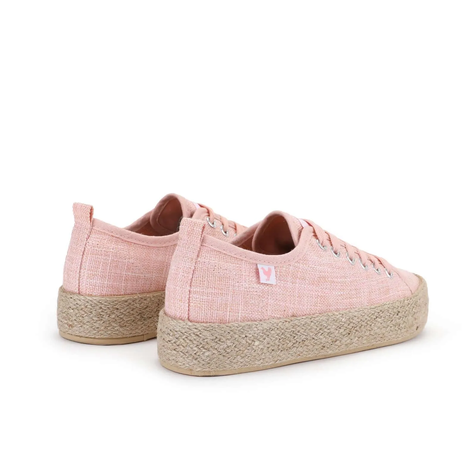 Pitas linen lace-up espadrille trainers