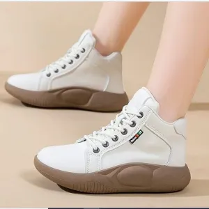Platform Heels Casual PU Leather White Sneakers