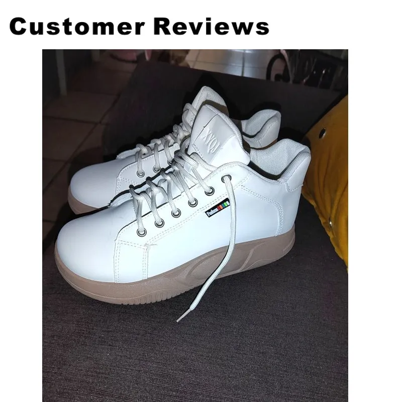 Platform Heels Casual PU Leather White Sneakers