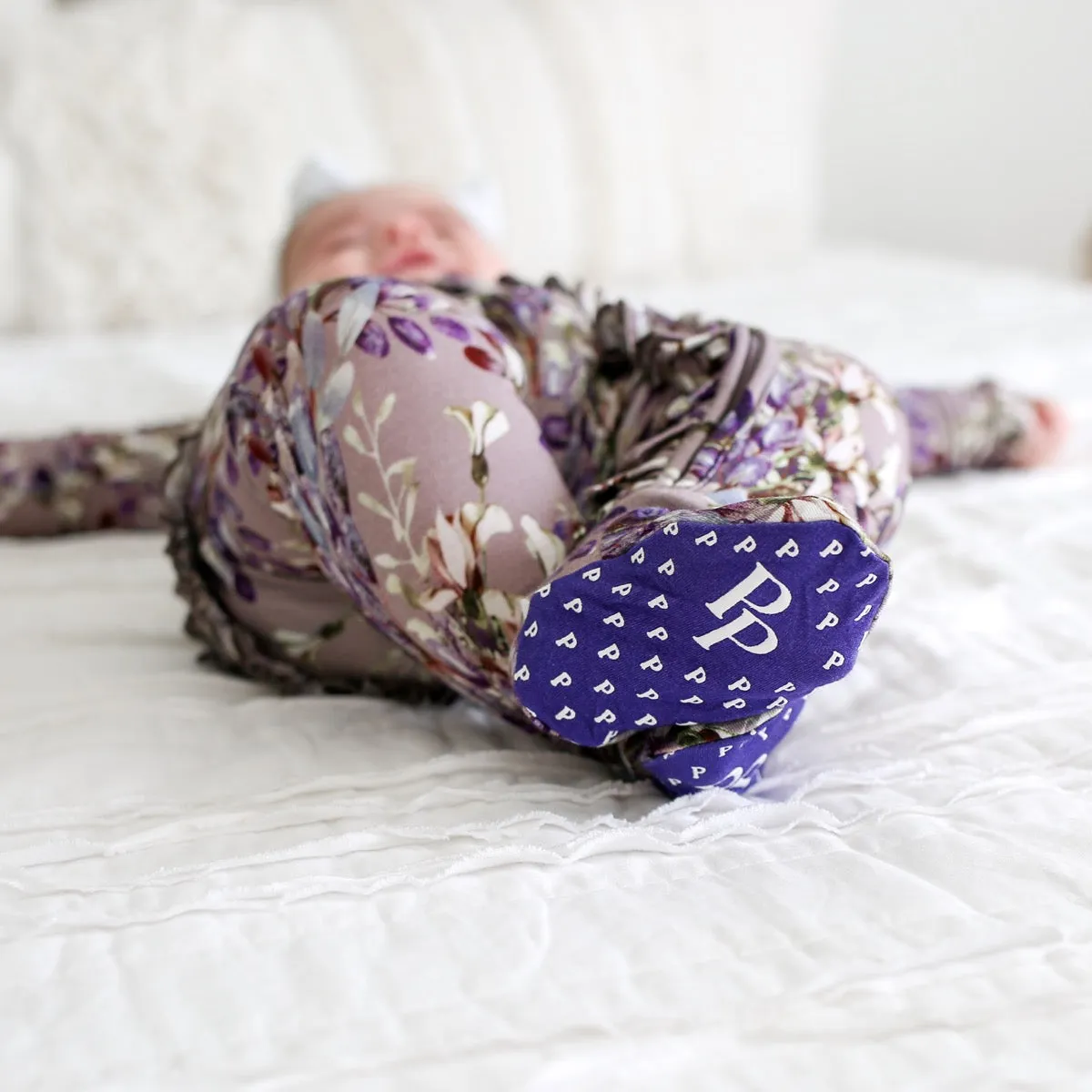 Posh Peanut Trinity Floral Ruffled Zippered Footie