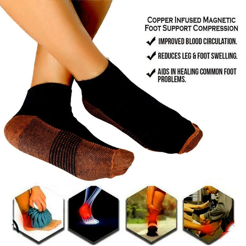 Premium Plantar Fasciitis Compression Socks for Foot Support – Breathable Ankle & Heel Arthritis Relief – Lightweight Arch Support Sport Socks for Running, Hiking & Travel – Anti-Odor, Moisture-Wicking Fabric – 2 Pairs