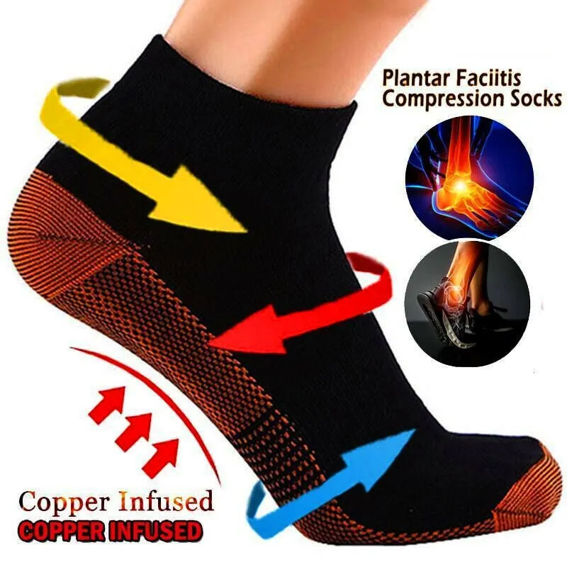 Premium Plantar Fasciitis Compression Socks for Foot Support – Breathable Ankle & Heel Arthritis Relief – Lightweight Arch Support Sport Socks for Running, Hiking & Travel – Anti-Odor, Moisture-Wicking Fabric – 2 Pairs
