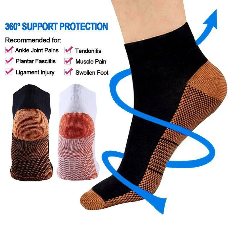 Premium Plantar Fasciitis Compression Socks for Foot Support – Breathable Ankle & Heel Arthritis Relief – Lightweight Arch Support Sport Socks for Running, Hiking & Travel – Anti-Odor, Moisture-Wicking Fabric – 2 Pairs