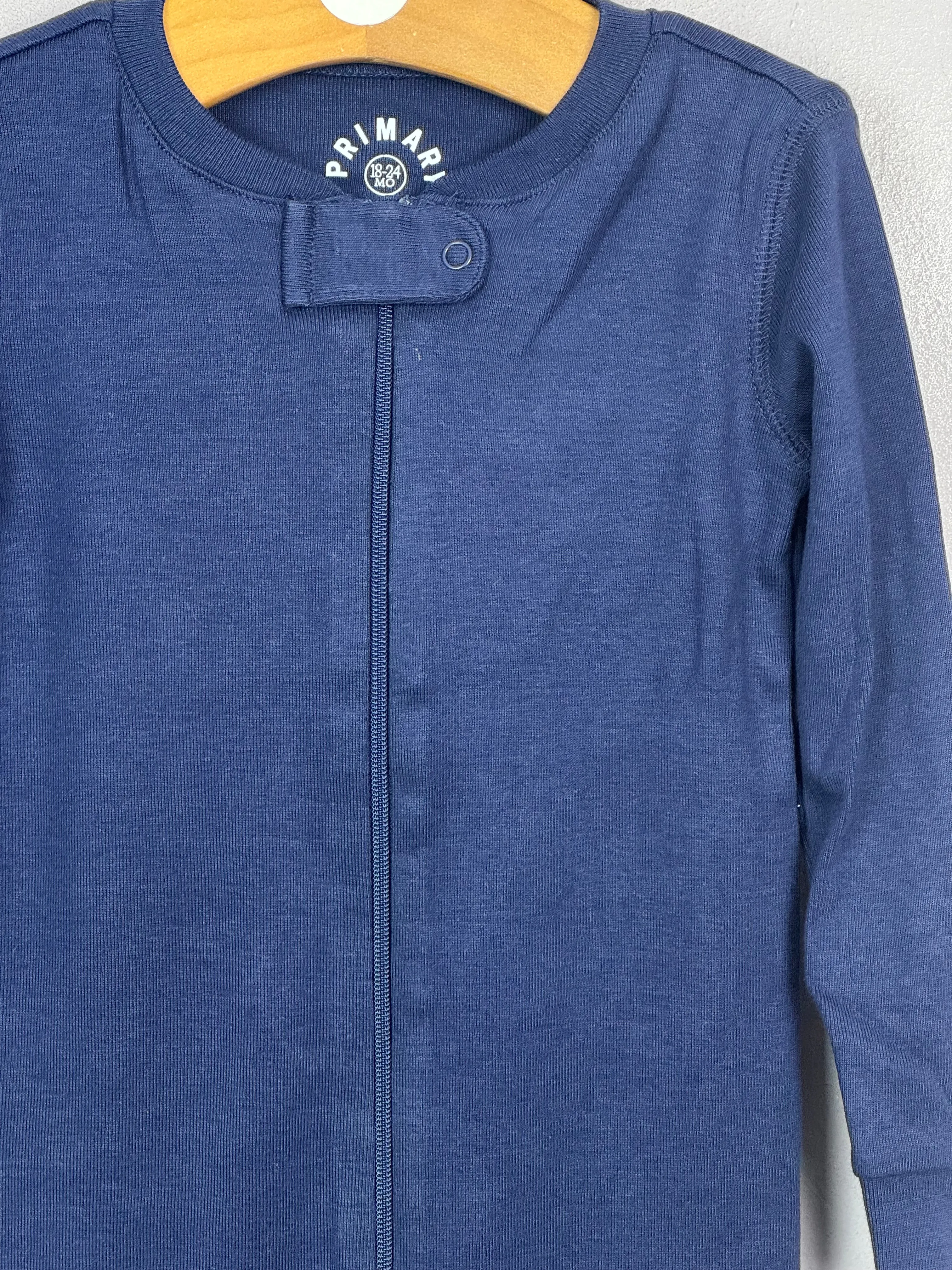 Primary Organic Footless Sleepsuit - Plain dye Navy (New) 18-24m
