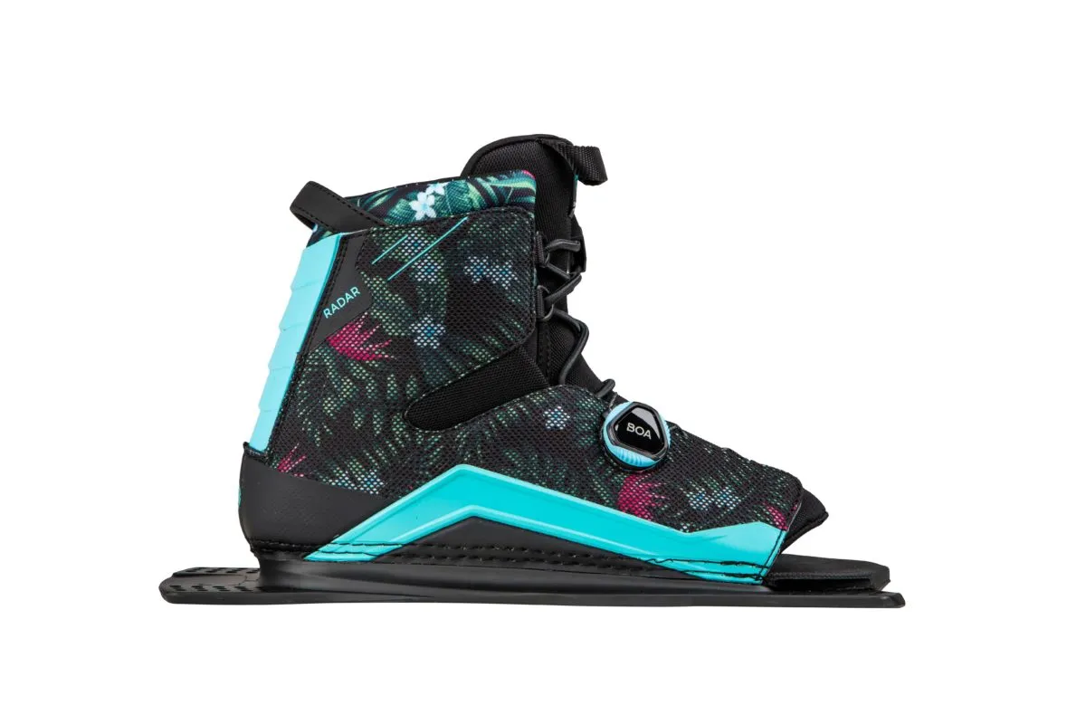 Radar Lyric BOA Boot - Black / Tropical Blue - Front Feather Frame