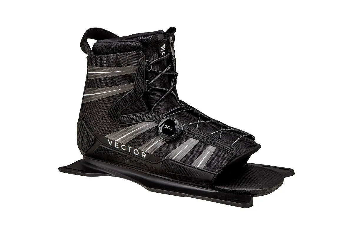 Radar Ski Boot Vector Boa - Black / Carbon / White - Front Feather Frame