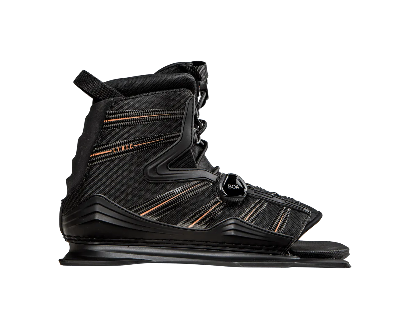 Radar Water Ski Boot - Lyric BOA - Black / Carbon / Coral - Feather Frame