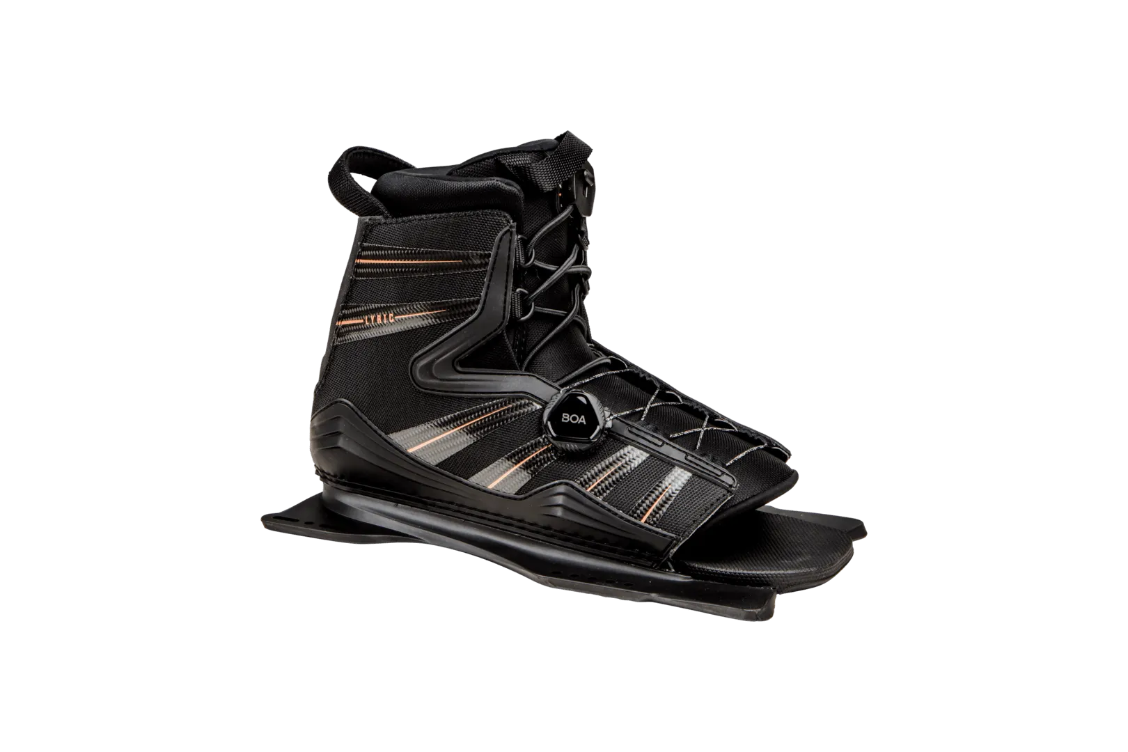 Radar Water Ski Boot - Lyric BOA - Black / Carbon / Coral - Feather Frame