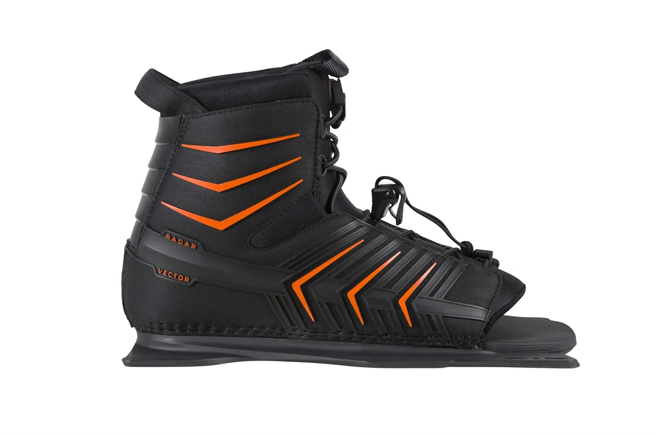 Radar Waterski Vector Boot - Black / Orange - Front Feather Frame