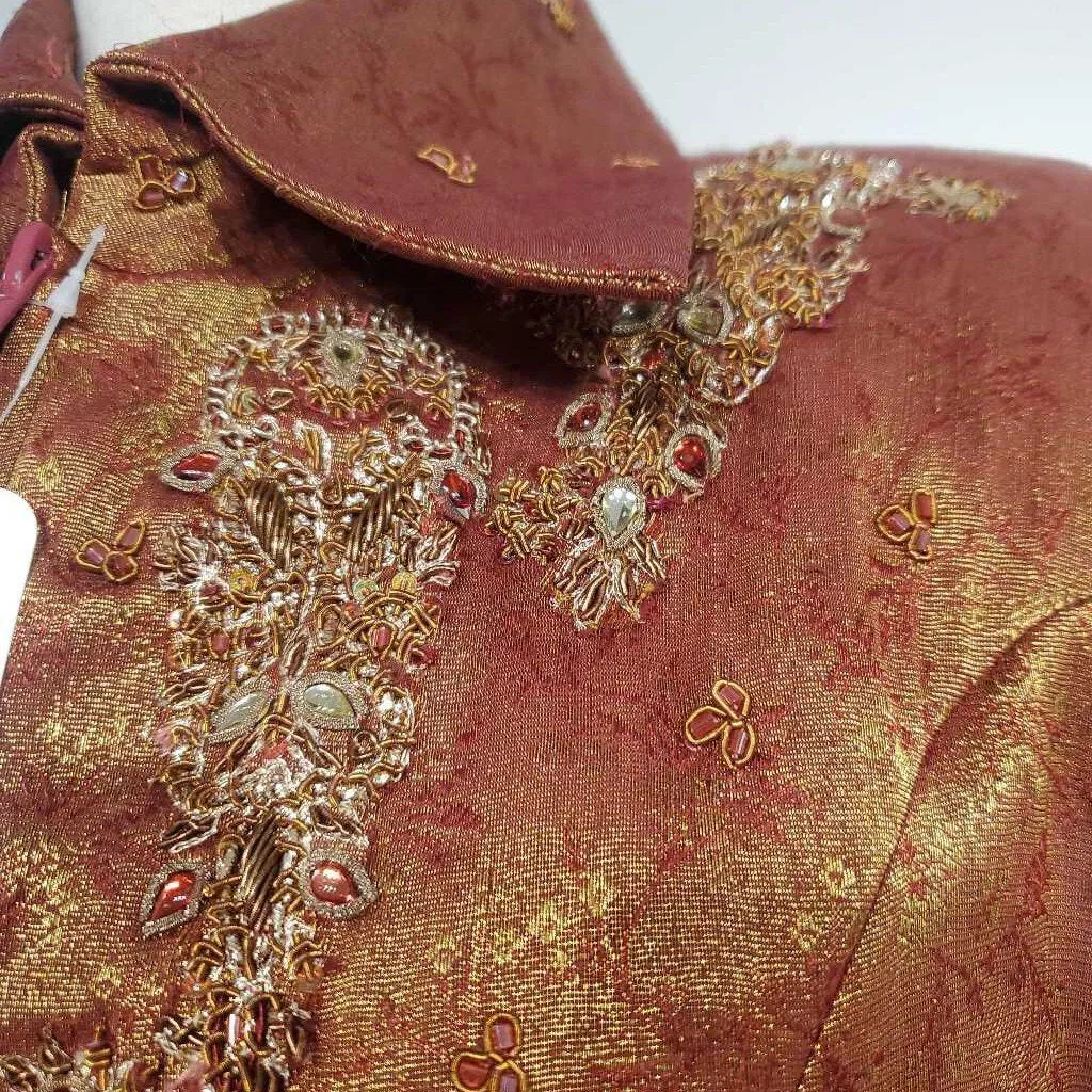 Red and Gold Western Top Size 10