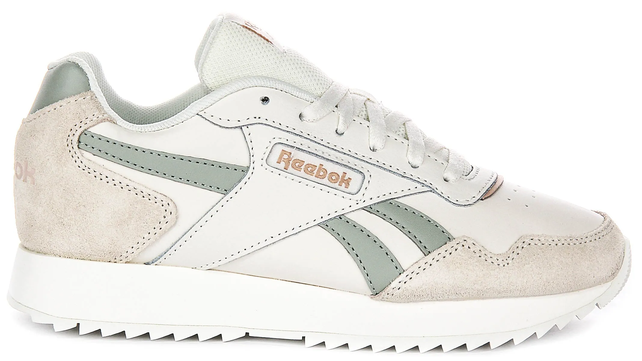 Reebok Glide Ripple In White Green For Women