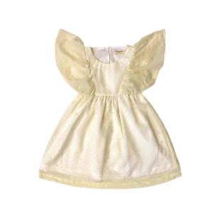 RENEE DRESS - White Gold Dots