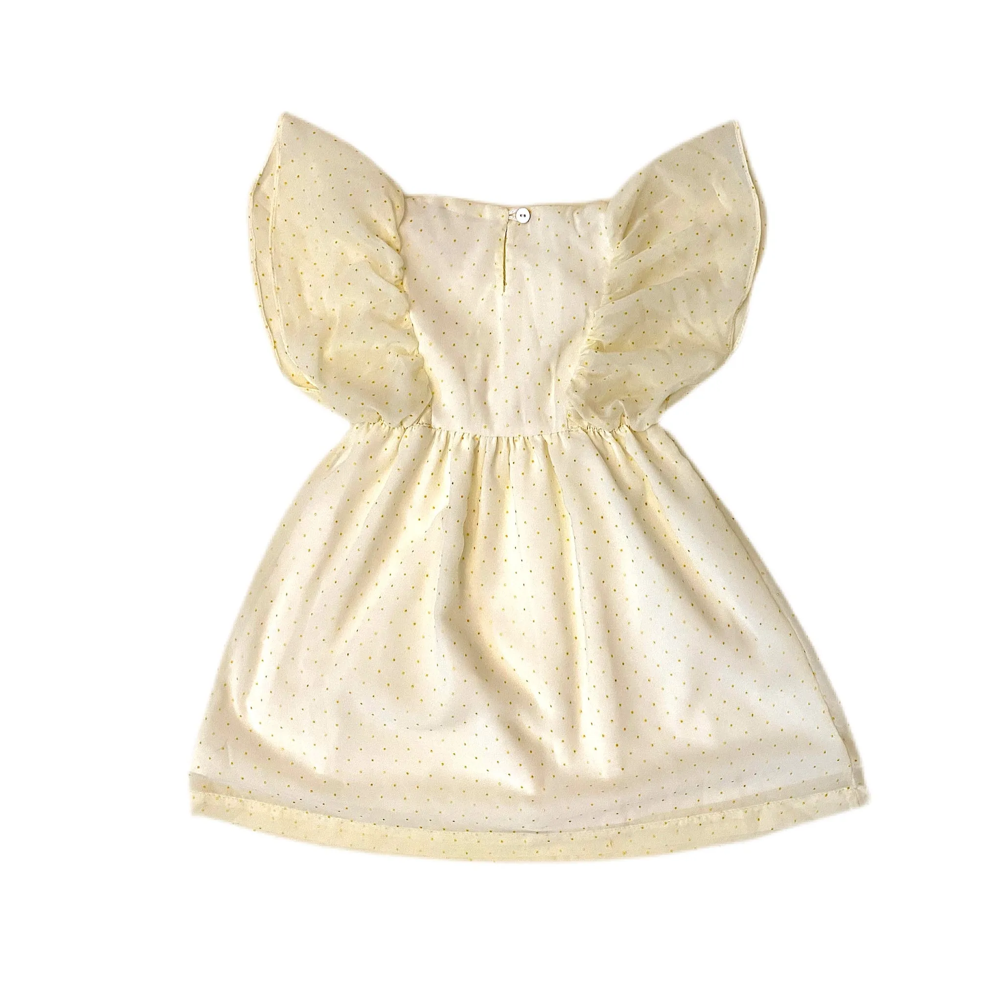 RENEE DRESS - White Gold Dots