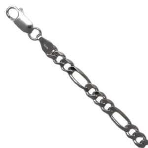 Rhodium Plated 20" Figaro Chain | 4.5mm