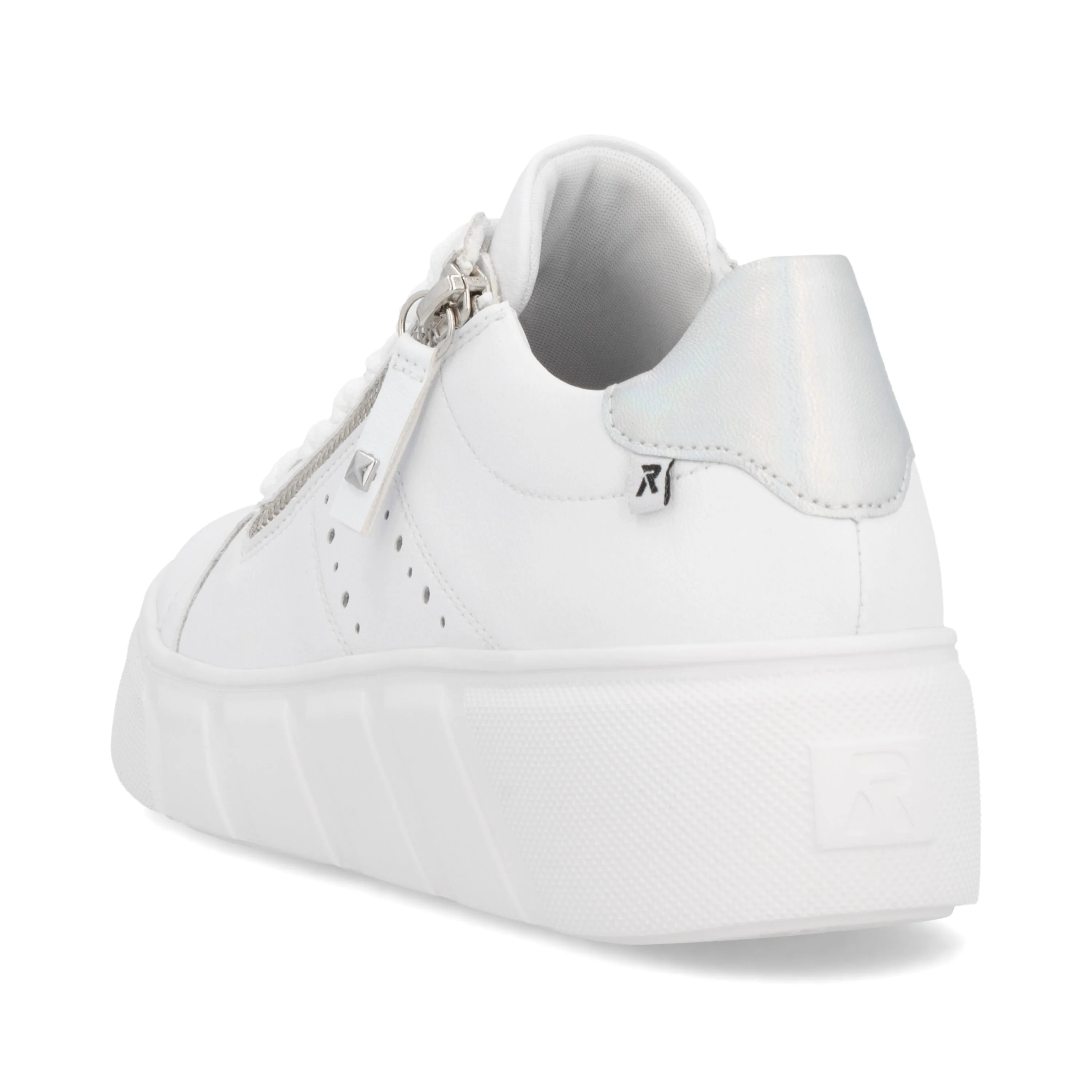 Rieker W260580 Womens White Platform Trainer