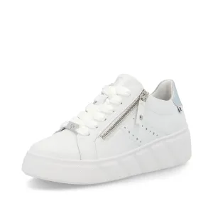 Rieker W260580 Womens White Platform Trainer