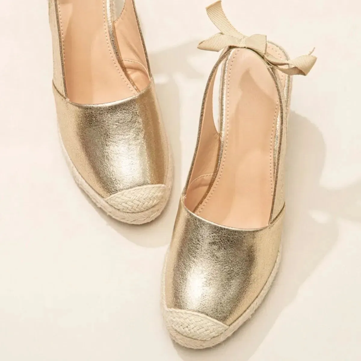 Sandales à talons compensées en espadrille