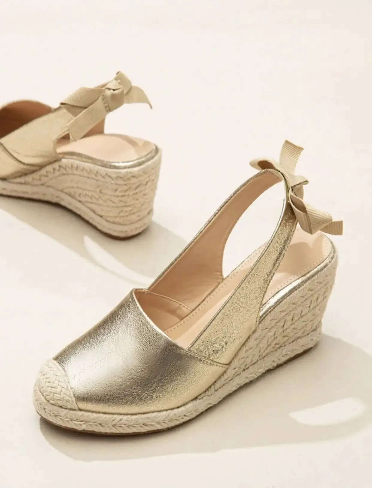 Sandales à talons compensées en espadrille