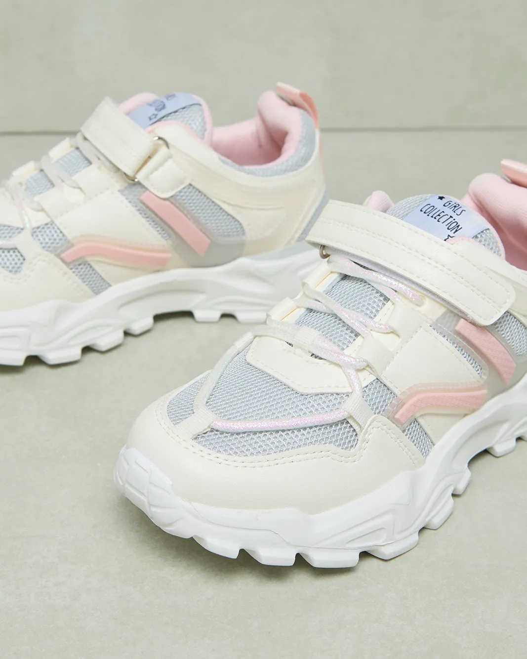 Senior Girls White Velcro Multi-Piece Trainer