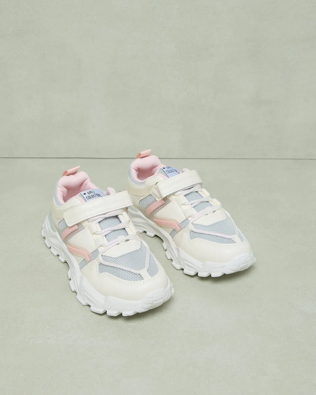 Senior Girls White Velcro Multi-Piece Trainer