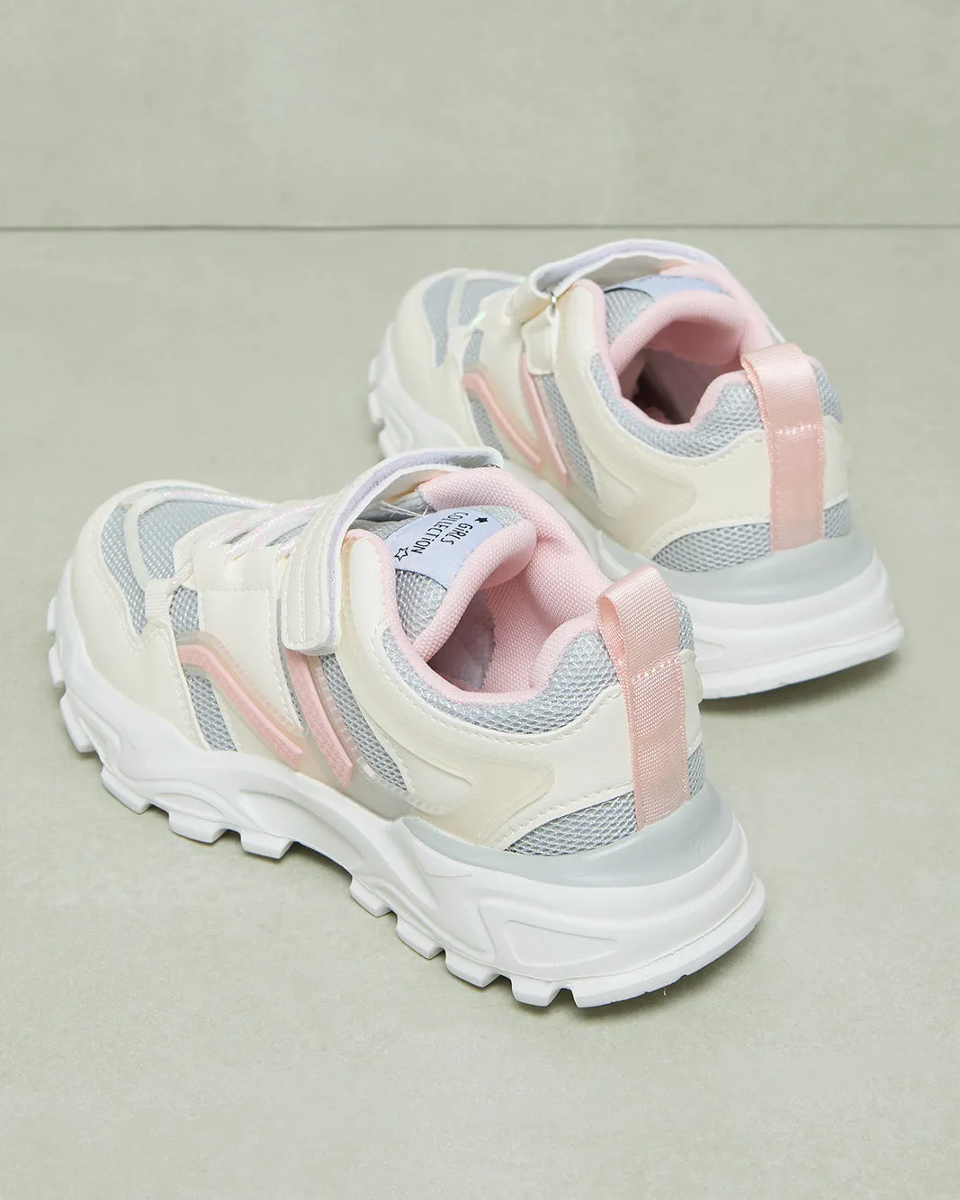 Senior Girls White Velcro Multi-Piece Trainer
