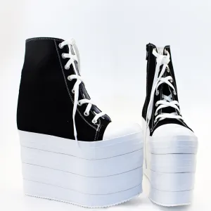 Sport Lace Up  Wedge Platform Shoes