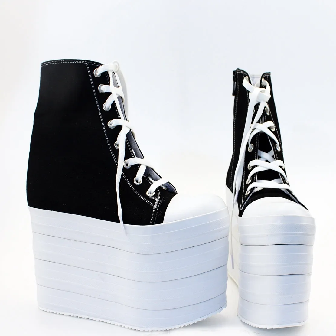 Sport Lace Up  Wedge Platform Shoes