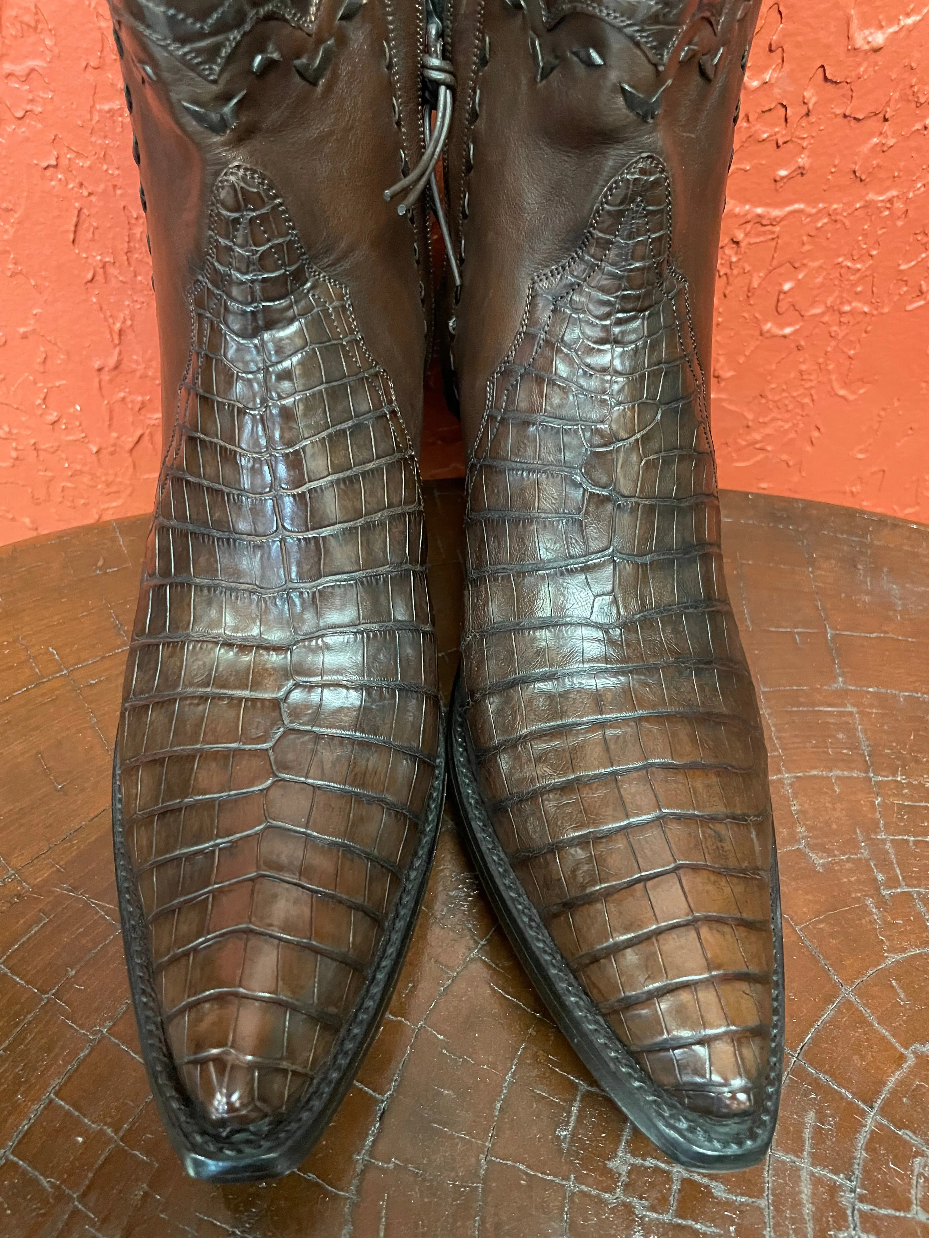 Sport Rust Crocodile and Italian Calf Zip