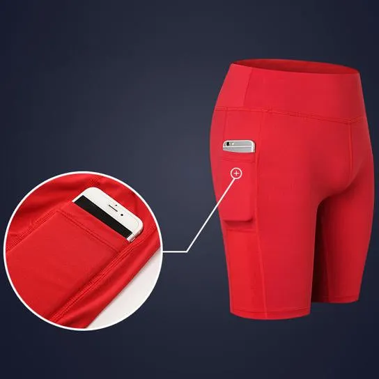 Stretchable Yoga Shorts With Pocket for All Seasons - Soft, Snug Fit in Multiple Colors
