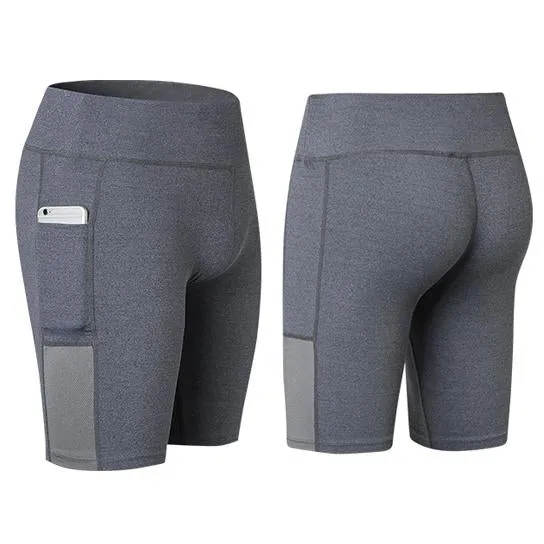 Stretchable Yoga Shorts With Pocket for All Seasons - Soft, Snug Fit in Multiple Colors