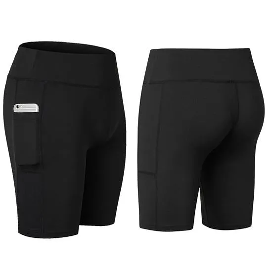 Stretchable Yoga Shorts With Pocket for All Seasons - Soft, Snug Fit in Multiple Colors