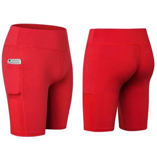 Stretchable Yoga Shorts With Pocket for All Seasons - Soft, Snug Fit in Multiple Colors