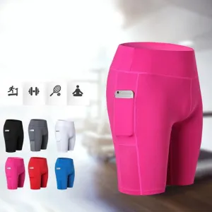 Stretchable Yoga Shorts With Pocket for All Seasons - Soft, Snug Fit in Multiple Colors