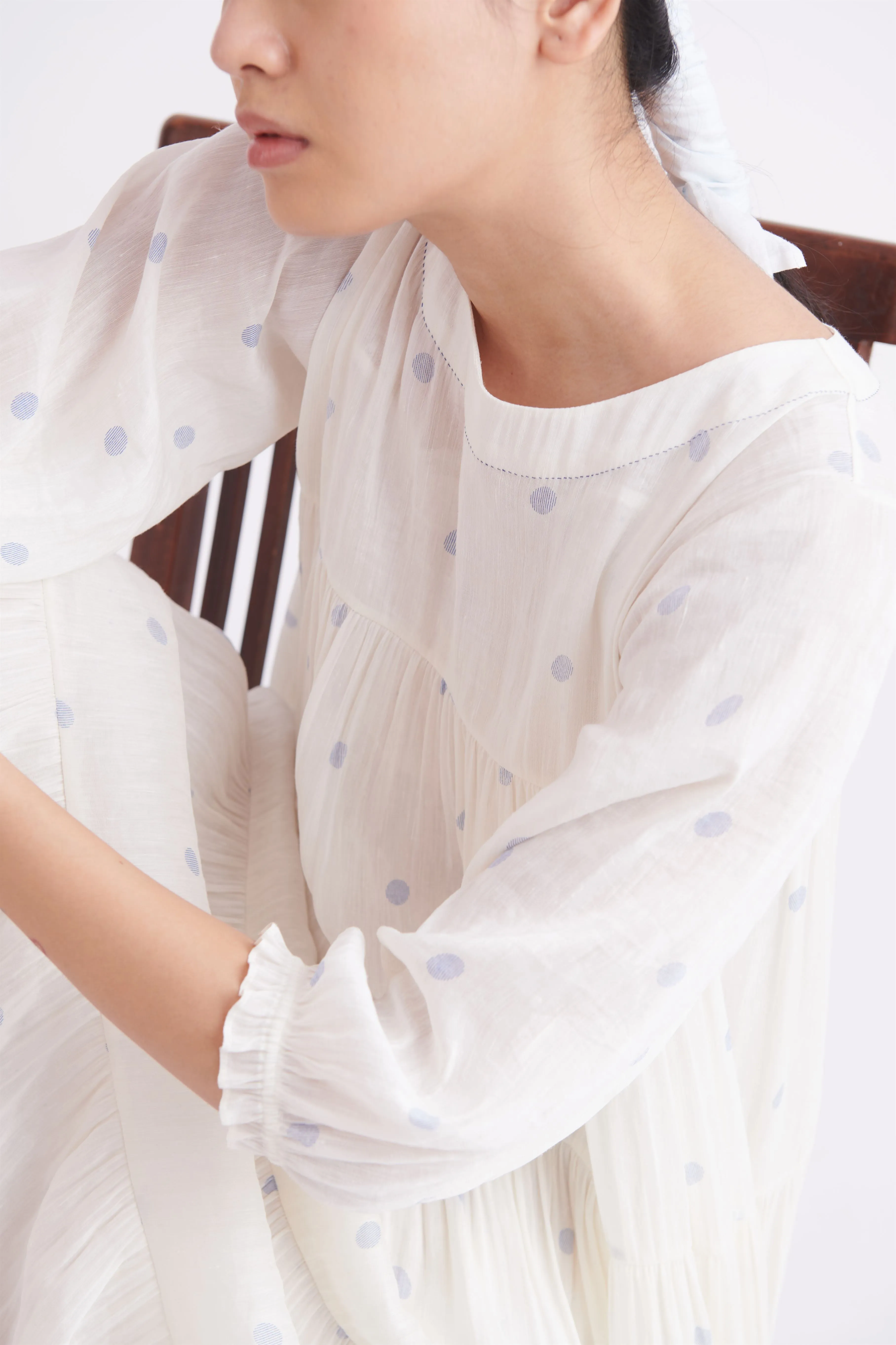summer dress with slip linen silk polka blue-SS2025-44-fashion edit-the plavate