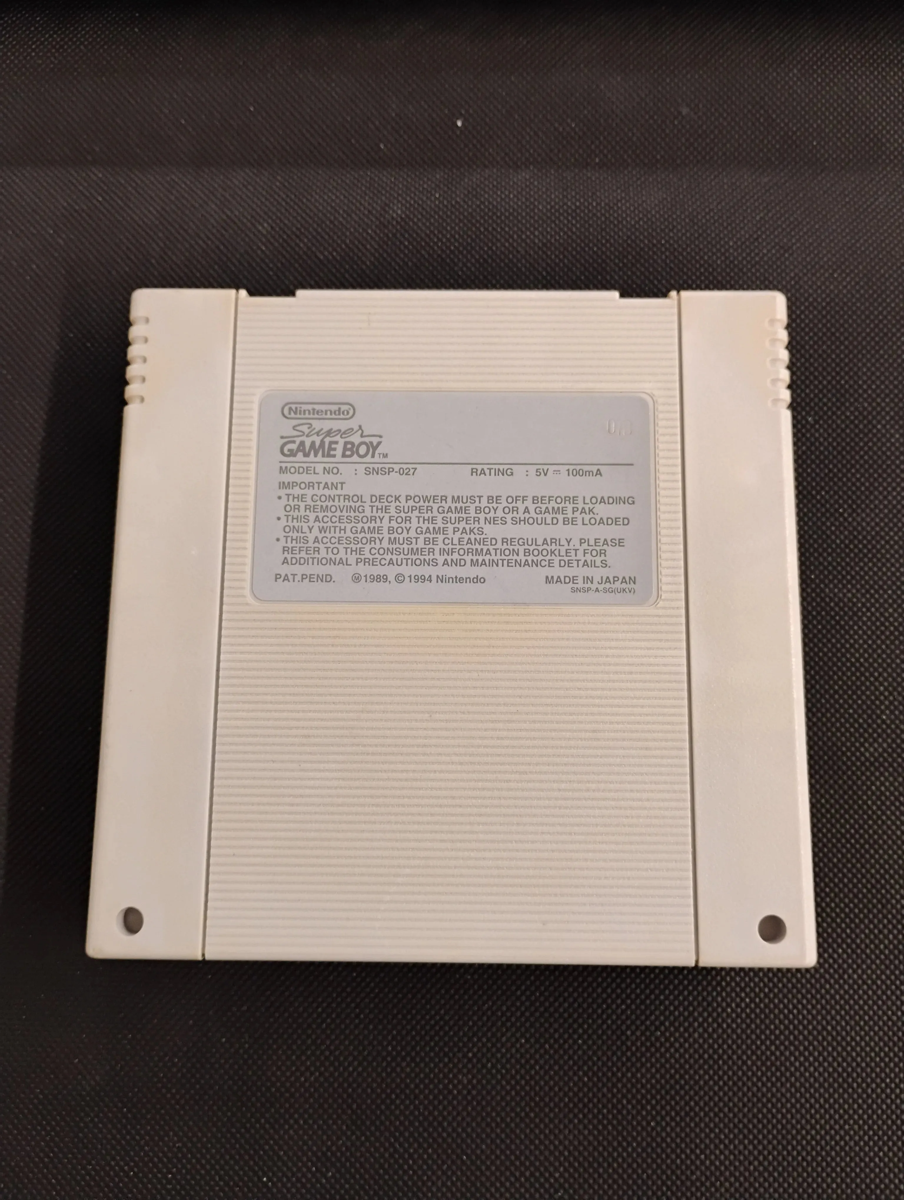 Super Gameboy (Lidt solbleget bagside)