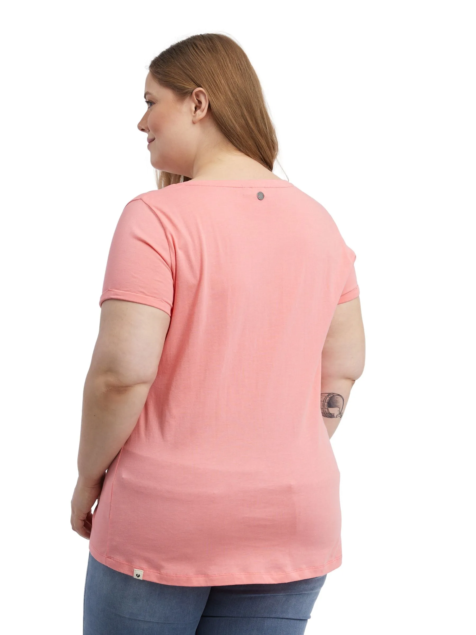 T-Shirt Florah A Gots Taille Plus - Coral