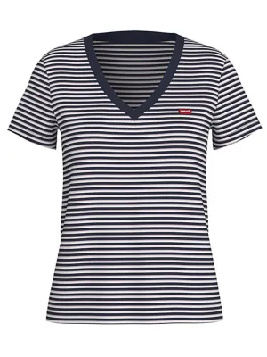 T-Shirt Perfect Taille Plus - Indigo Stripe Navy