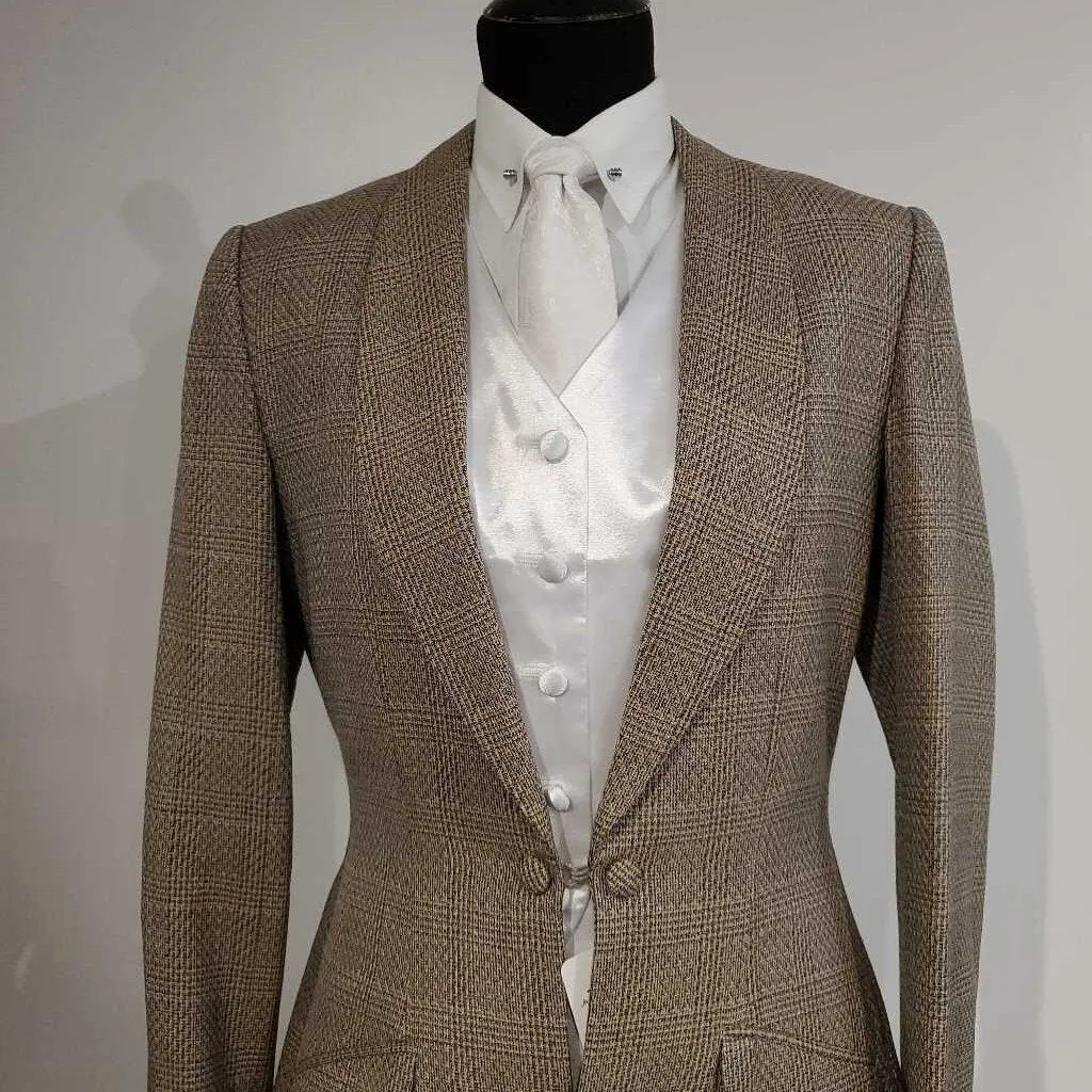 Tan Wool Windowpane Daycoat