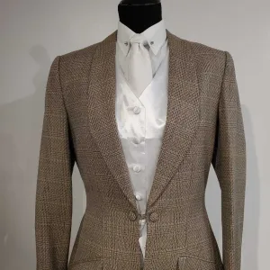 Tan Wool Windowpane Daycoat