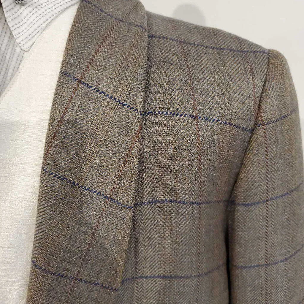 Taupe with Red and Blue Windowpane Daycoat
