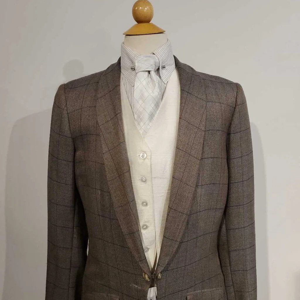 Taupe with Red and Blue Windowpane Daycoat