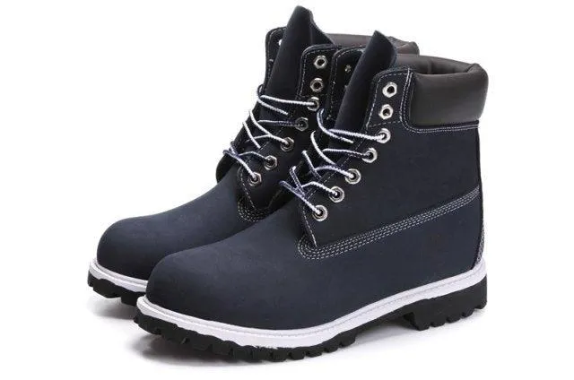 Timberland 6 Inch Nubuck Leather Navy Blue White Breathable Vent Tech Boots